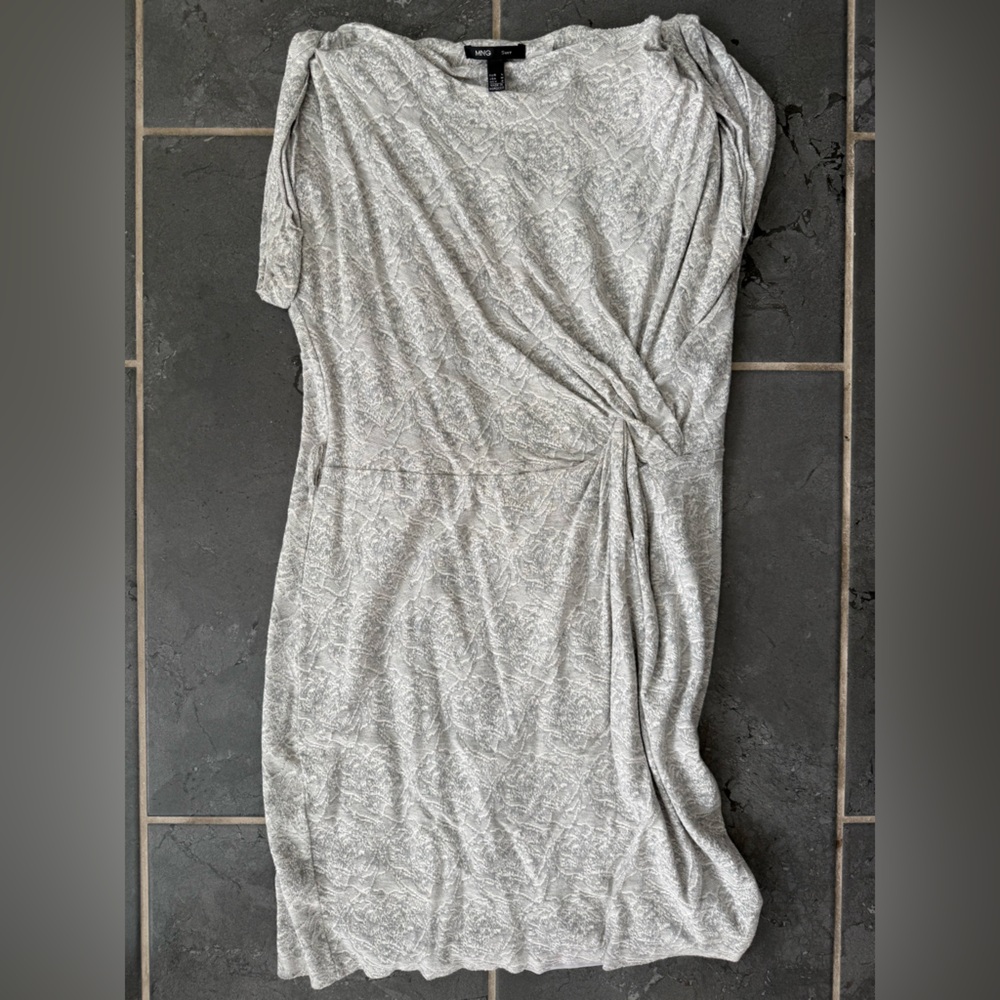 Mango Light Gray Knit Sweater Dress